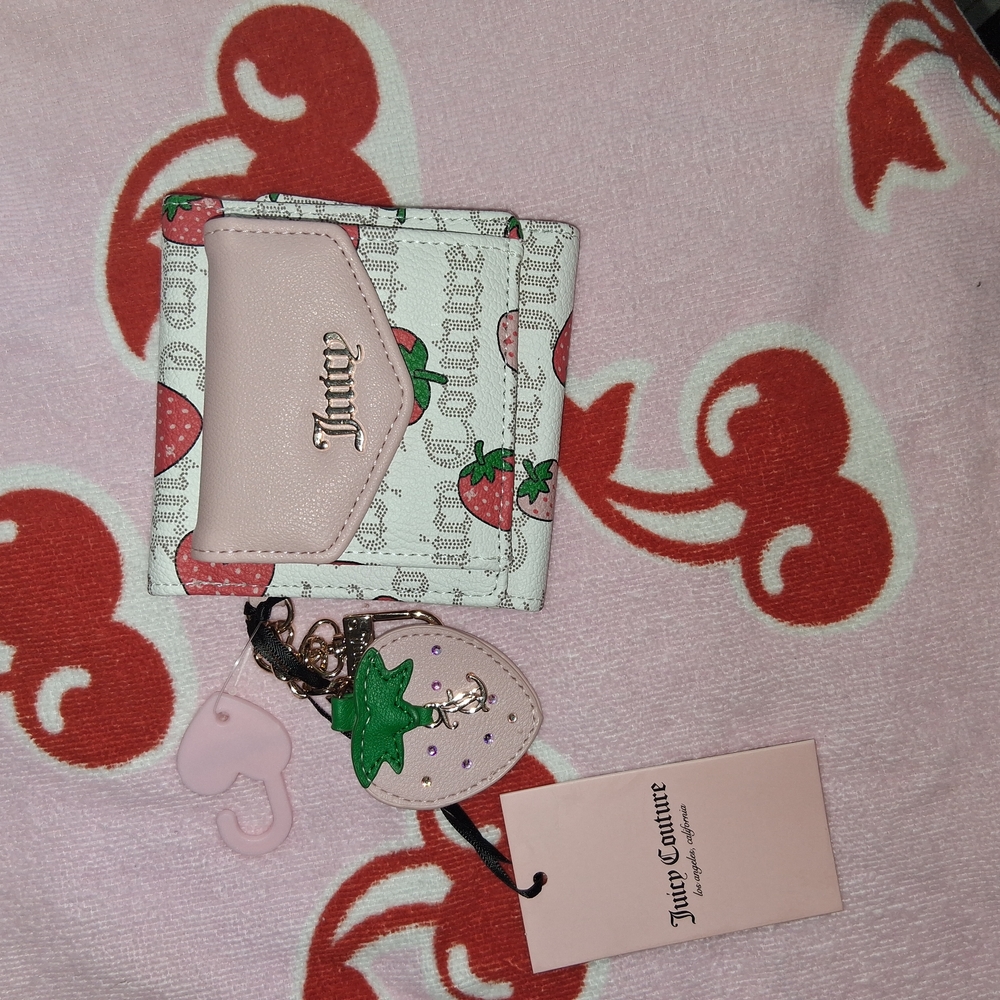 Juicy Couture Strawberry Wallet with Keychain